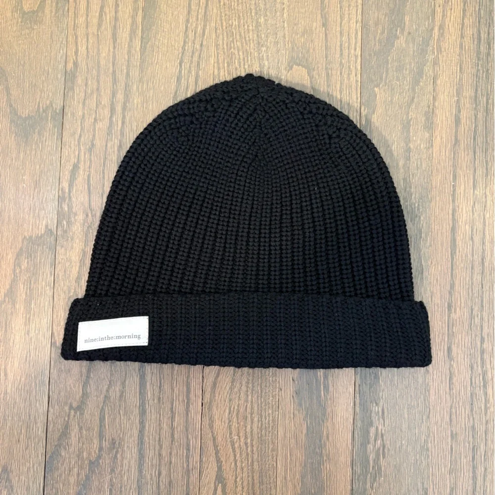 Nine In The Morning Ribbed Beanie 100% Extra Fine‎ Merino Wool